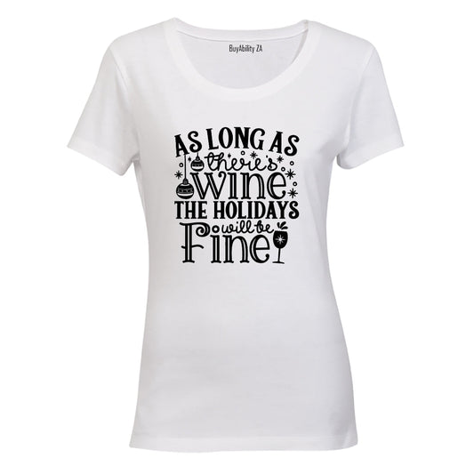 Wine - Christmas - Ladies - T-Shirt