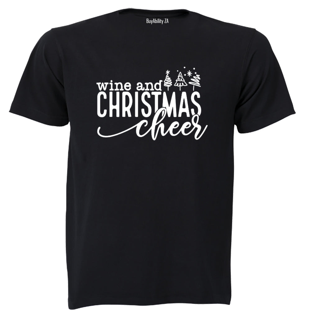 Wine and Christmas Cheer - Adults - T-Shirt