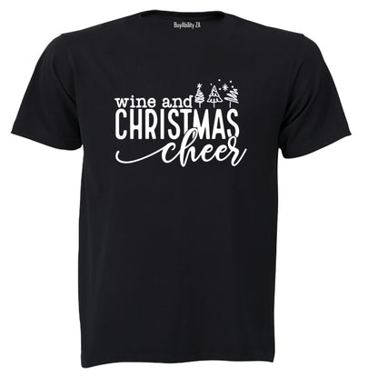 Wine and Christmas Cheer - Adults - T-Shirt