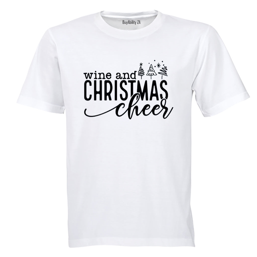 Wine and Christmas Cheer - Adults - T-Shirt