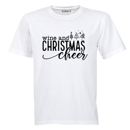 Wine and Christmas Cheer - Adults - T-Shirt