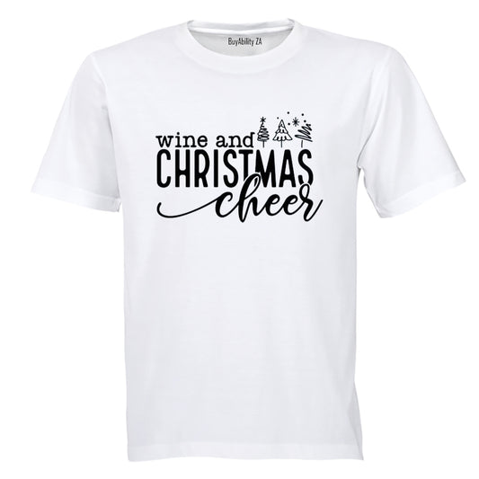 Wine and Christmas Cheer - Adults - T-Shirt