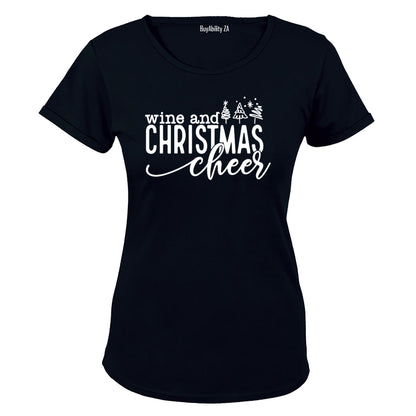 Wine and Christmas Cheer - Ladies - T-Shirt