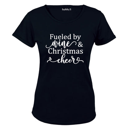 Wine and Christmas Cheer - Ladies - T-Shirt