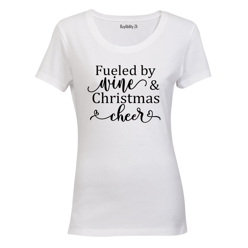 Wine and Christmas Cheer - Ladies - T-Shirt