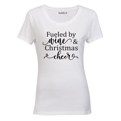 Wine and Christmas Cheer - Ladies - T-Shirt