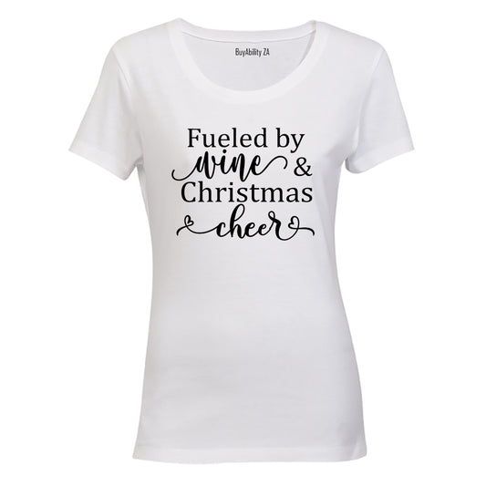 Wine and Christmas Cheer - Ladies - T-Shirt