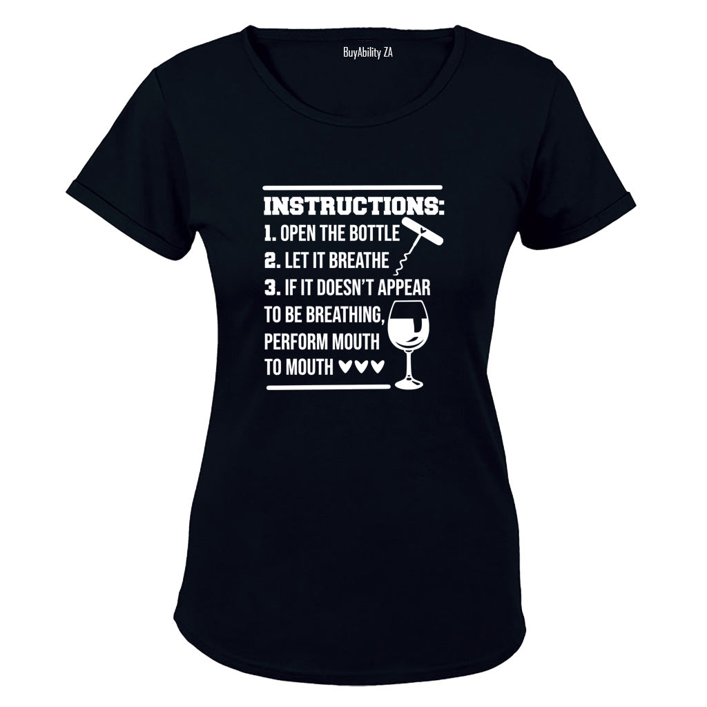 Wine Instructions - Ladies - T-Shirt - BuyAbility South Africa