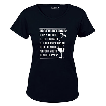 Wine Instructions - Ladies - T-Shirt - BuyAbility South Africa