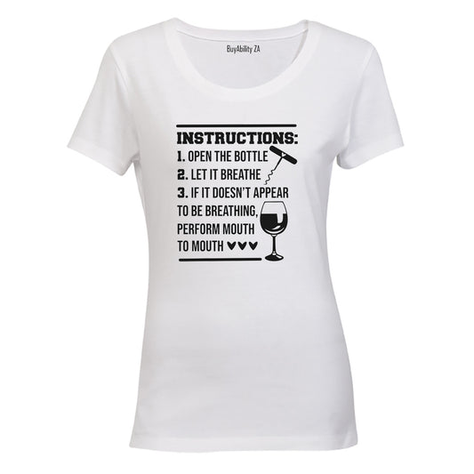 Wine Instructions - Ladies - T-Shirt - BuyAbility South Africa