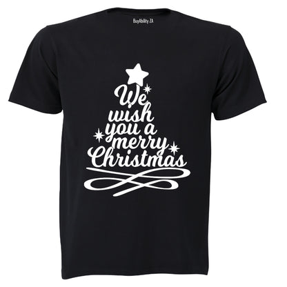 Merry Christmas Tree Design - Adults - T-Shirt