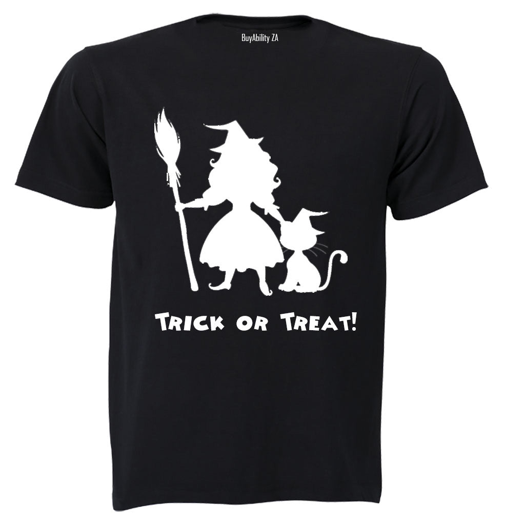 Little Witch and Cat - Halloween - Kids T-Shirt