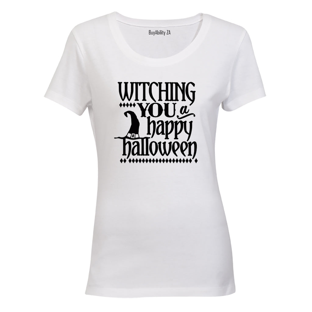 Witching you a Happy Halloween! - Ladies - T-Shirt - BuyAbility