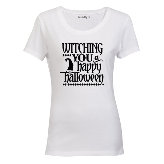 Witching you a Happy Halloween! - Ladies - T-Shirt - BuyAbility