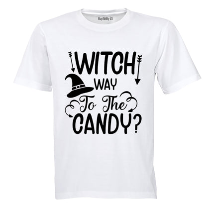 Witch Way to the Candy - Arrows - Halloween - Kids T-Shirt