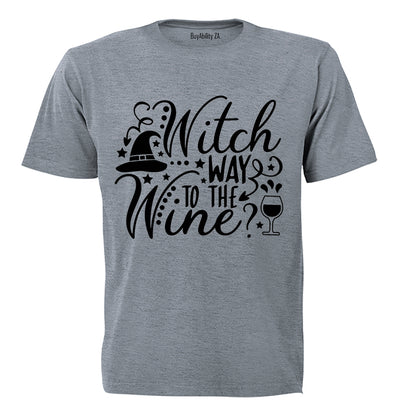 Witch Way To The WINE - Halloween - Adults - T-Shirt