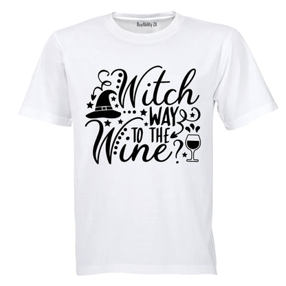 Witch Way To The WINE - Halloween - Adults - T-Shirt