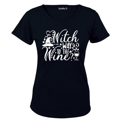 Witch Way To The WINE - Halloween - Ladies - T-Shirt