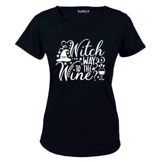 Witch Way To The WINE - Halloween - Ladies - T-Shirt