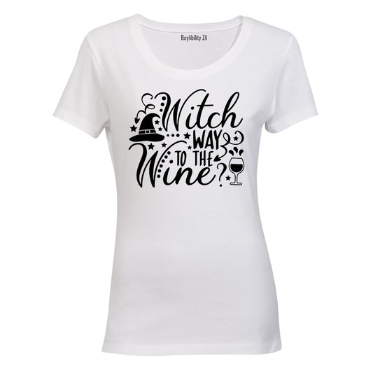 Witch Way To The WINE - Halloween - Ladies - T-Shirt