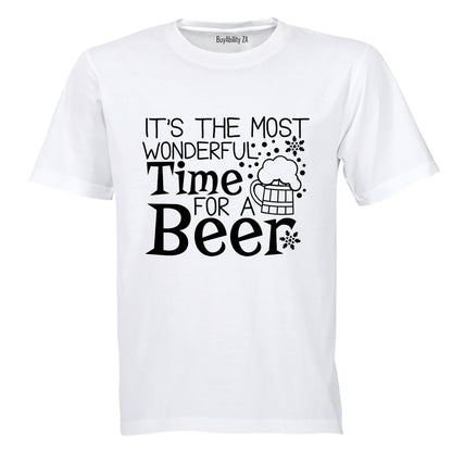 Wonderful Time For a Beer - Christmas - Adults - T-Shirt