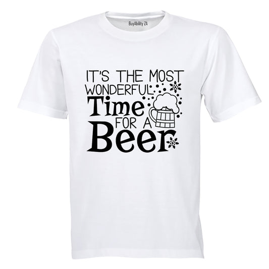 Wonderful Time For a Beer - Christmas - Adults - T-Shirt