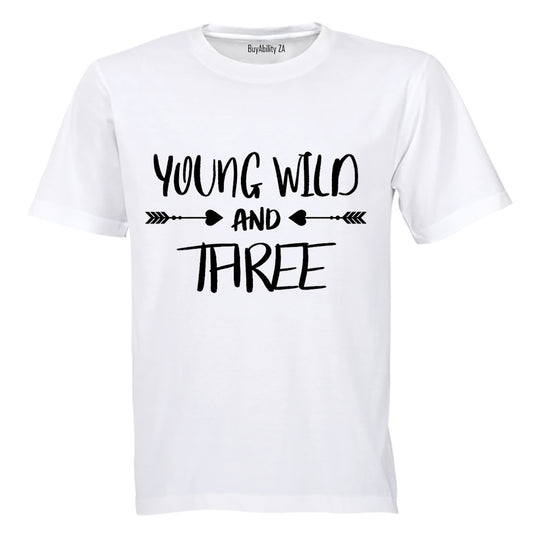 Young, Wild & Three! - Kids T-Shirt