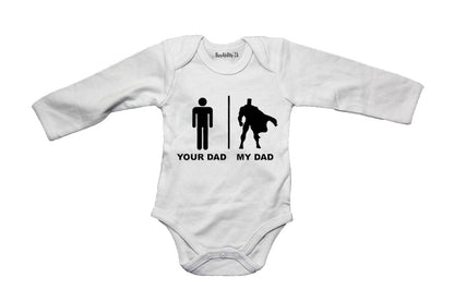 Your Dad vs. My Dad - Superhero - Baby Grow