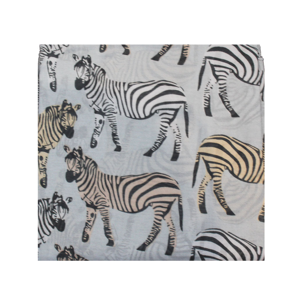 Light Blue Zebra Print Scarf