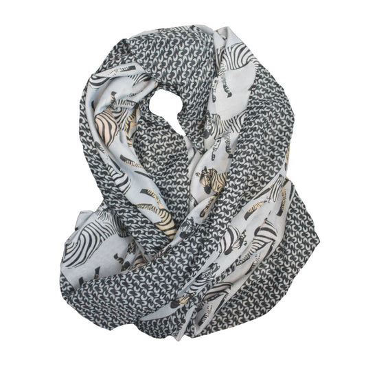 Light Blue Zebra Print Scarf