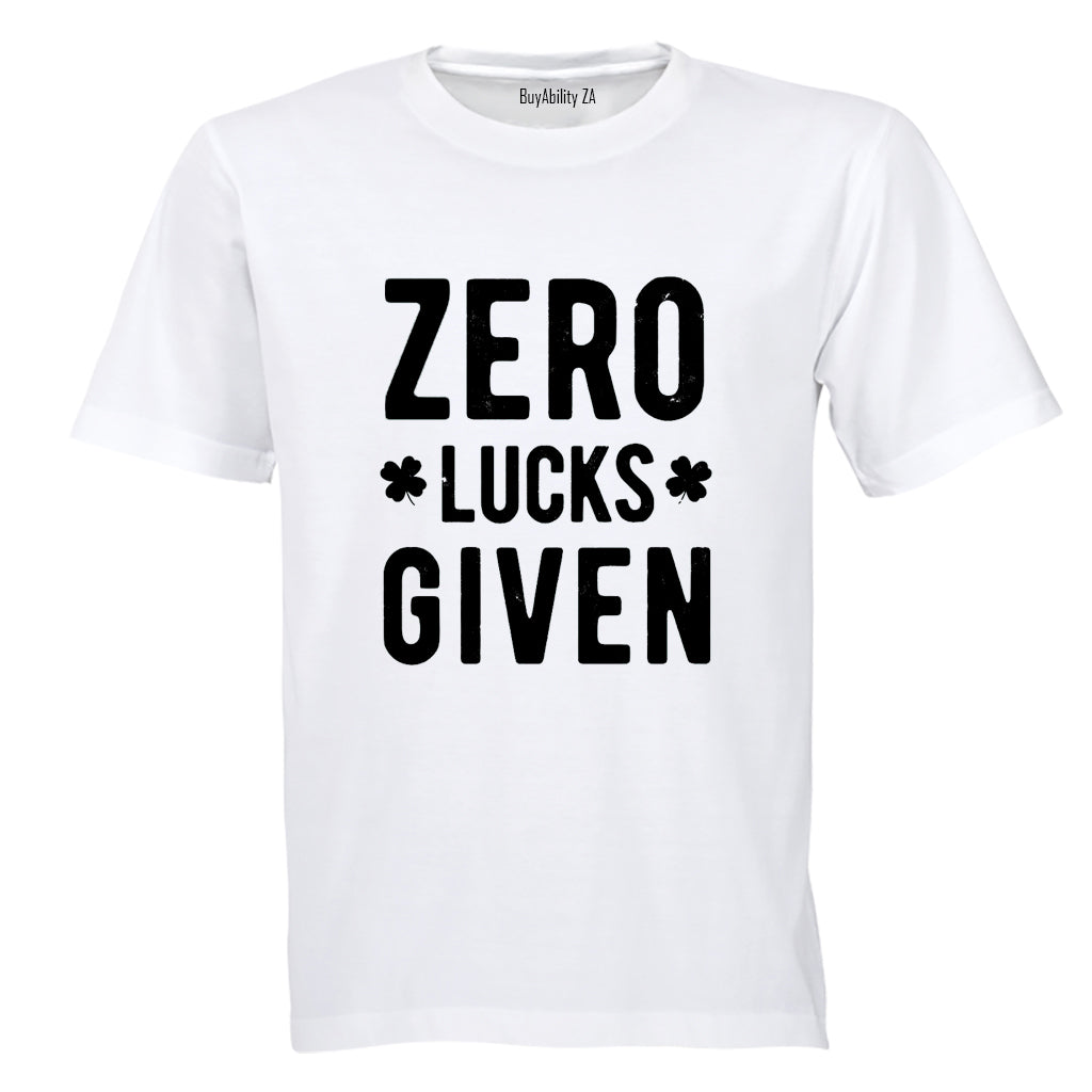 Zero Lucks Given - St. Patrick's Day - Adults - T-Shirt