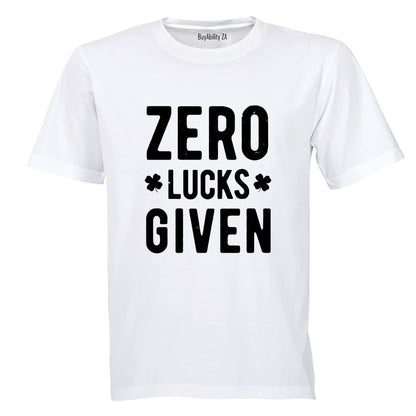 Zero Lucks Given - St. Patrick's Day - Adults - T-Shirt
