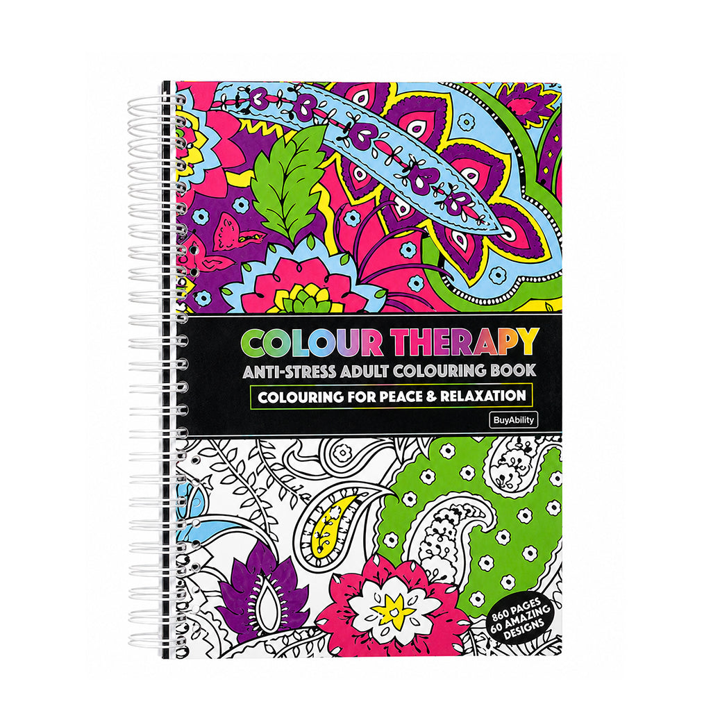 BuyAbility A5 Colour Therapy Spiral Adult Colouring & Relaxation Book