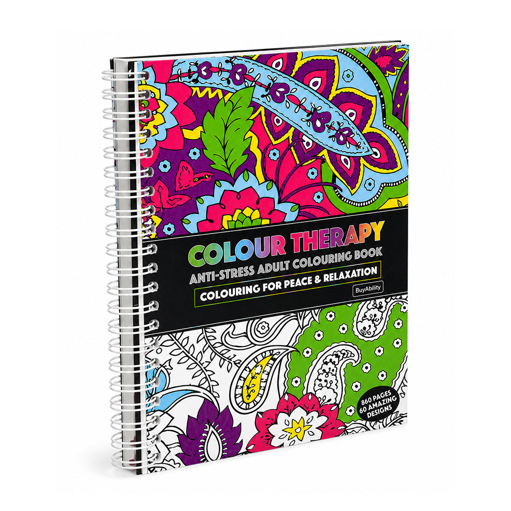 BuyAbility A5 Colour Therapy Spiral Adult Colouring & Relaxation Book