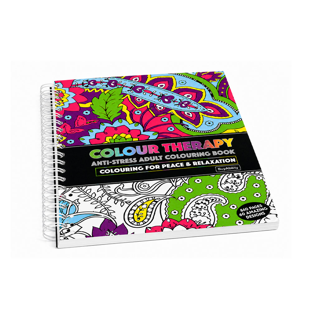 BuyAbility A5 Colour Therapy Spiral Adult Colouring & Relaxation Book