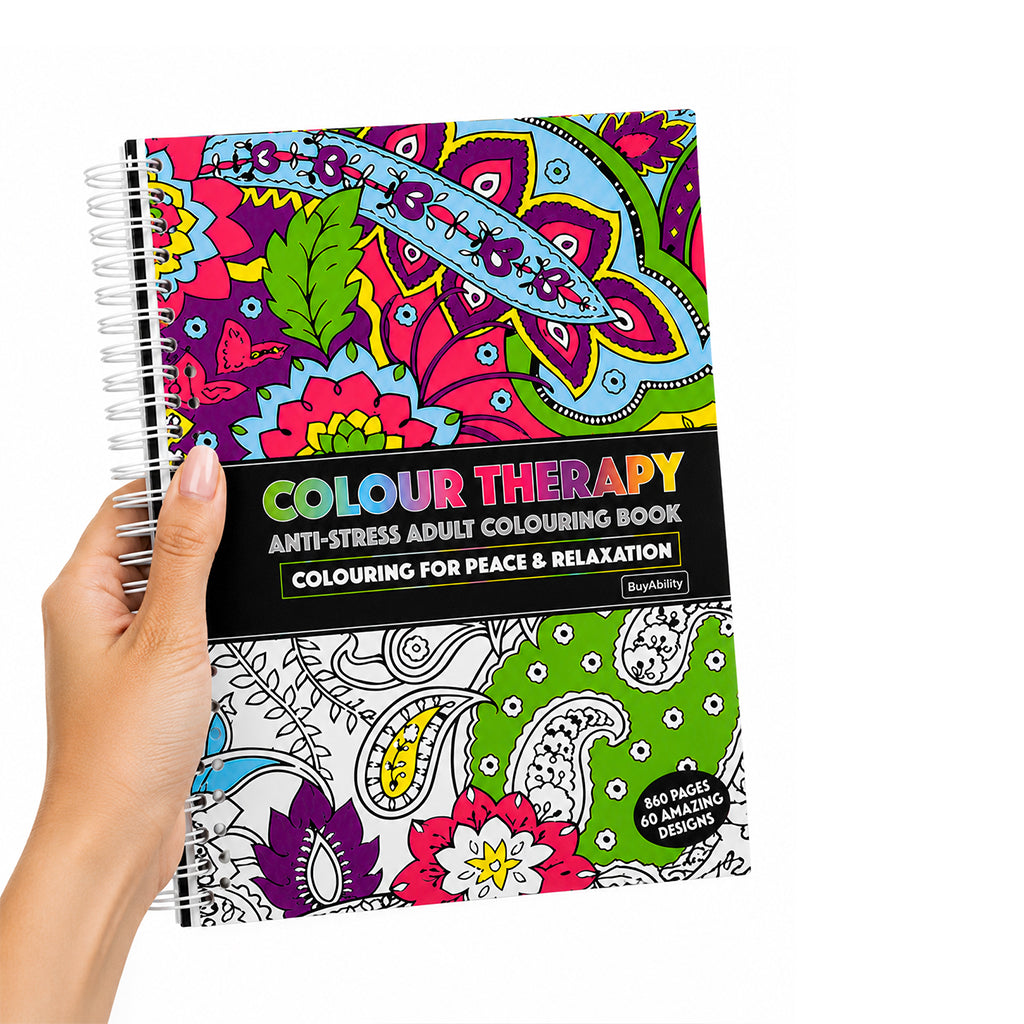 BuyAbility A5 Colour Therapy Spiral Adult Colouring & Relaxation Book
