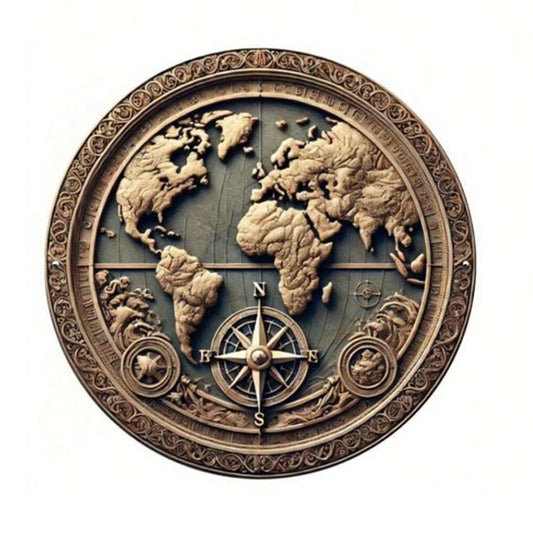 World Atlas Metal Sign - 20cm