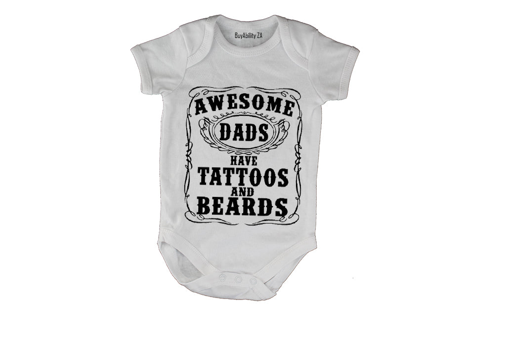 Awesome Dads have Tattoos & Beards! - Baby Grow