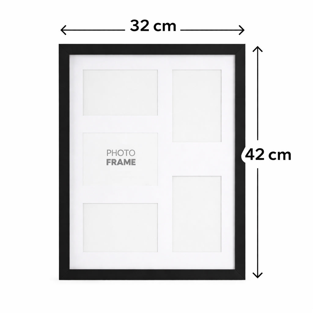 Large 5-Photo Collage Picture Frame - Black - BuyAbility