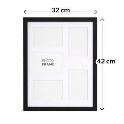 Large 5-Photo Collage Picture Frame - Black - BuyAbility