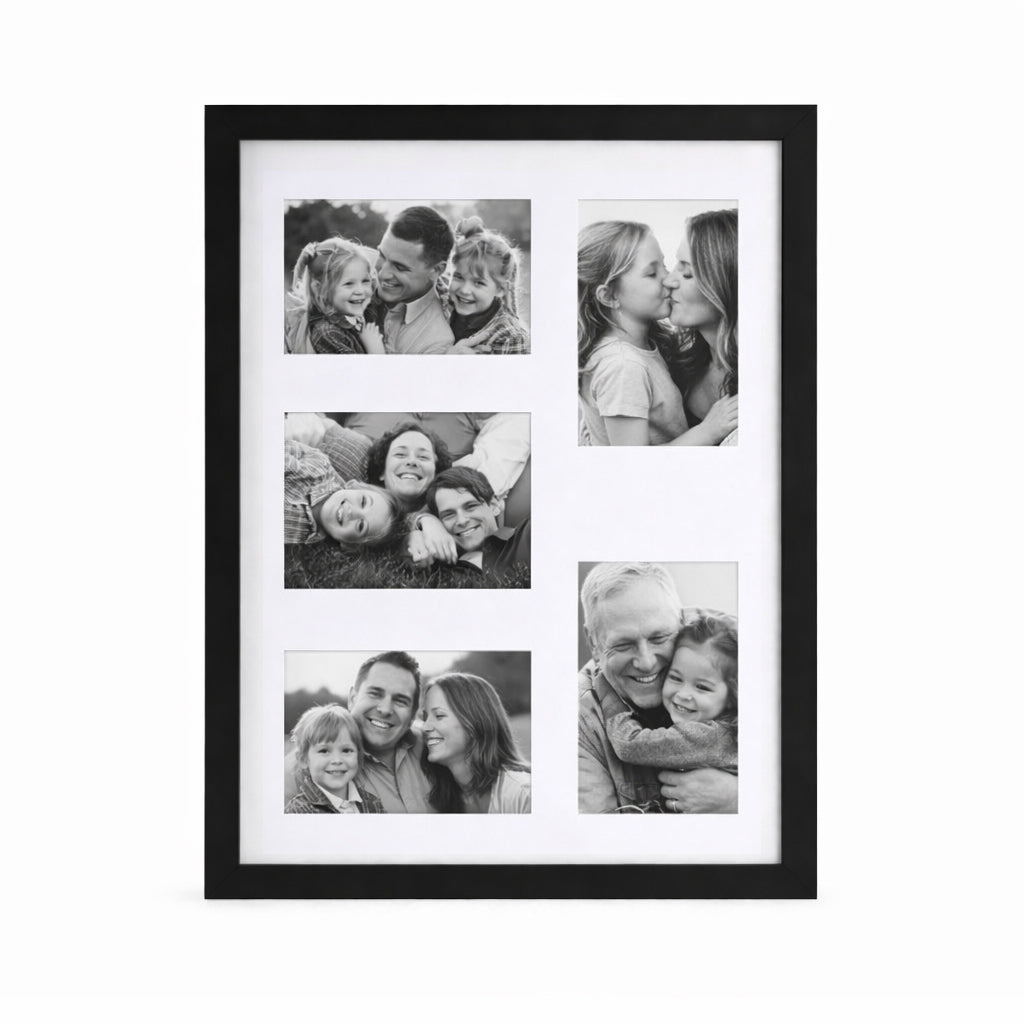 Large 5-Photo Collage Picture Frame - Black - BuyAbility
