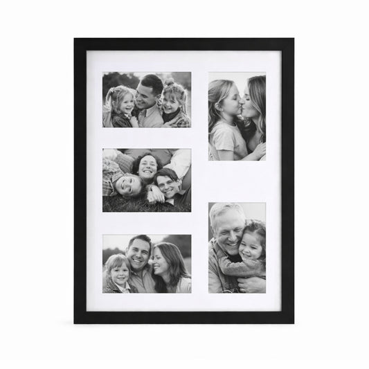 Large 5-Photo Collage Picture Frame - Black