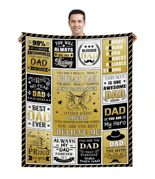 Dad, Fathers Day - Large Novelty Blanket