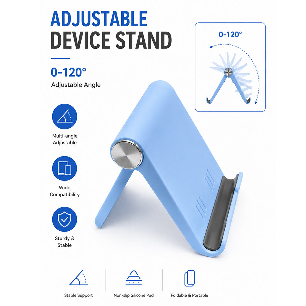 Adjustable Foldable Device Stand - Blue