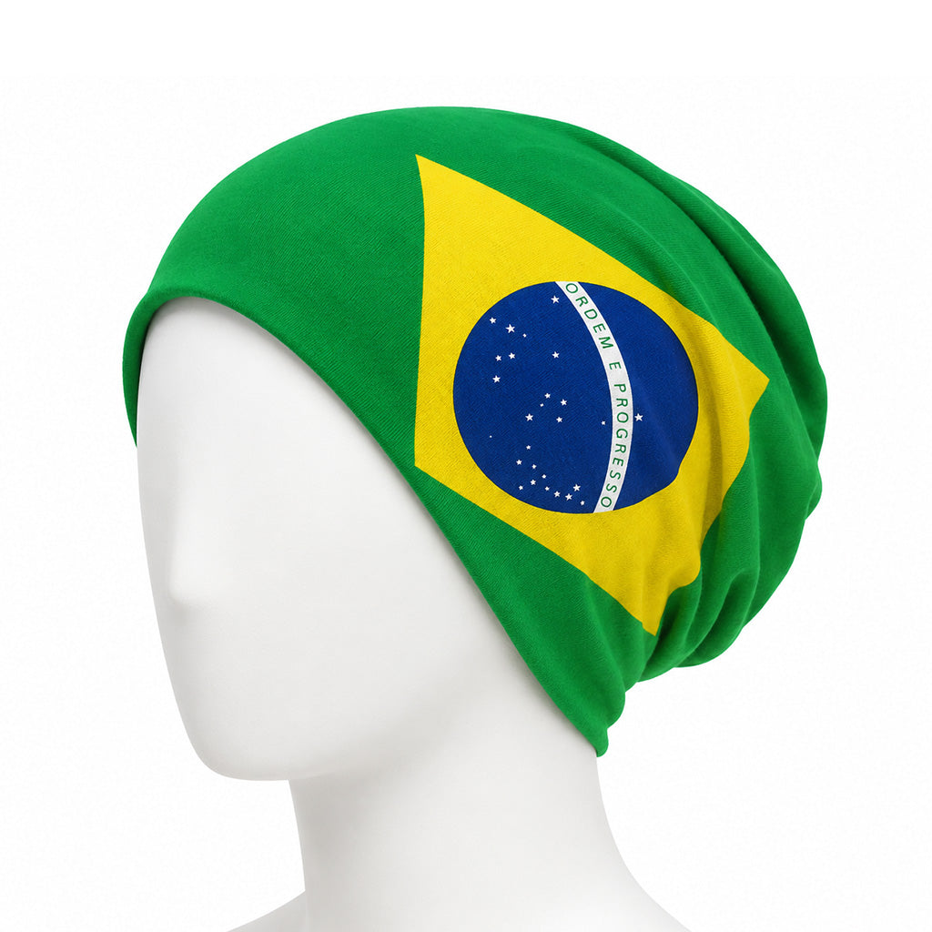 Brazil Flag Polyester Beanie Hat - BuyAbility