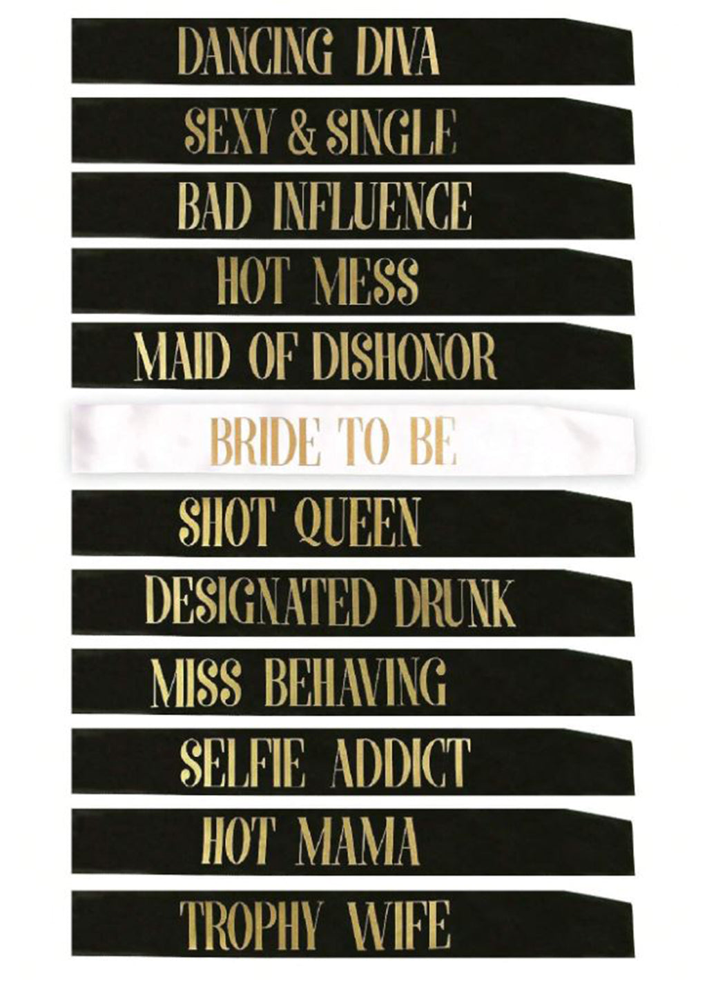 Novety Gift For A Bachelorette Party - 12 Piece Sash Set - BuyAbility