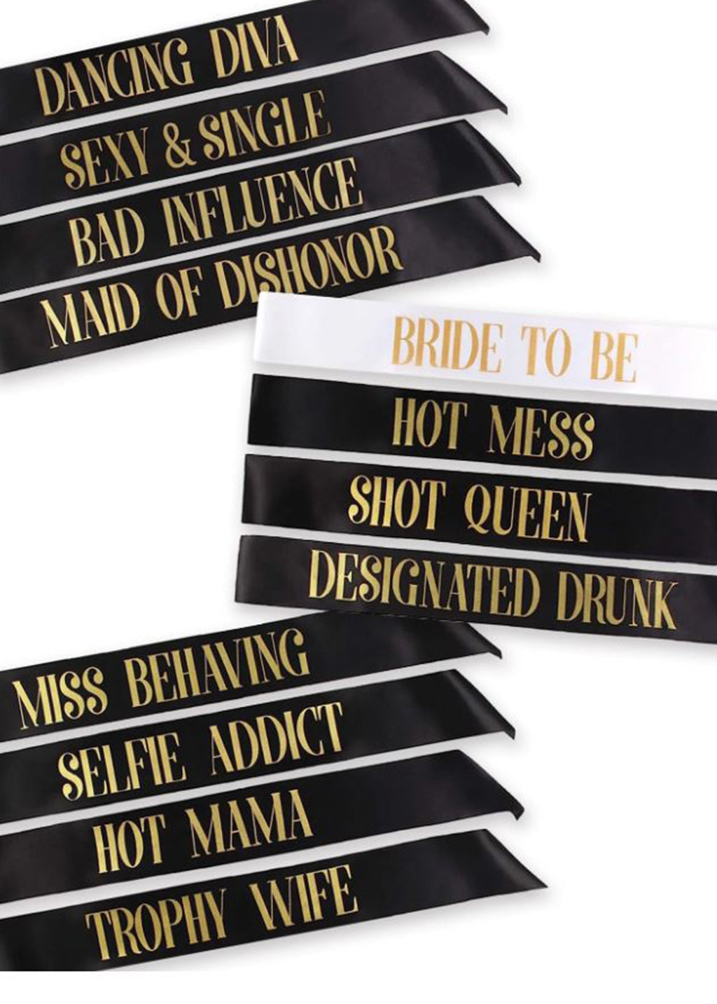 Novety Gift For A Bachelorette Party - 12 Piece Sash Set - BuyAbility