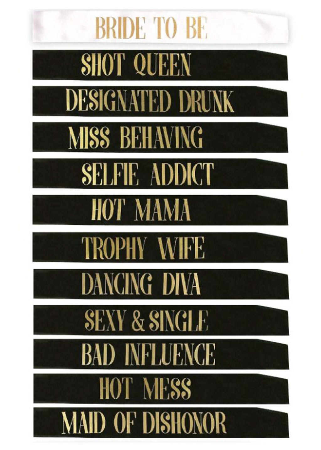 Novety Gift For A Bachelorette Party - 12 Piece Sash Set - BuyAbility
