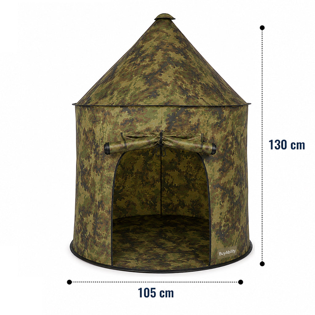 Kids Camouflage Adventure Play Tent - 105 × 130 cm