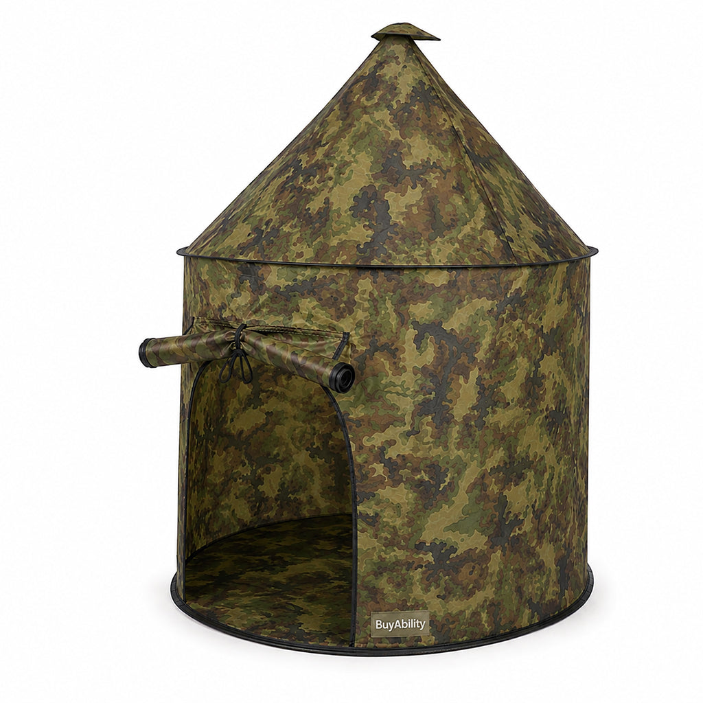 Kids Camouflage Adventure Play Tent - 105 × 130 cm